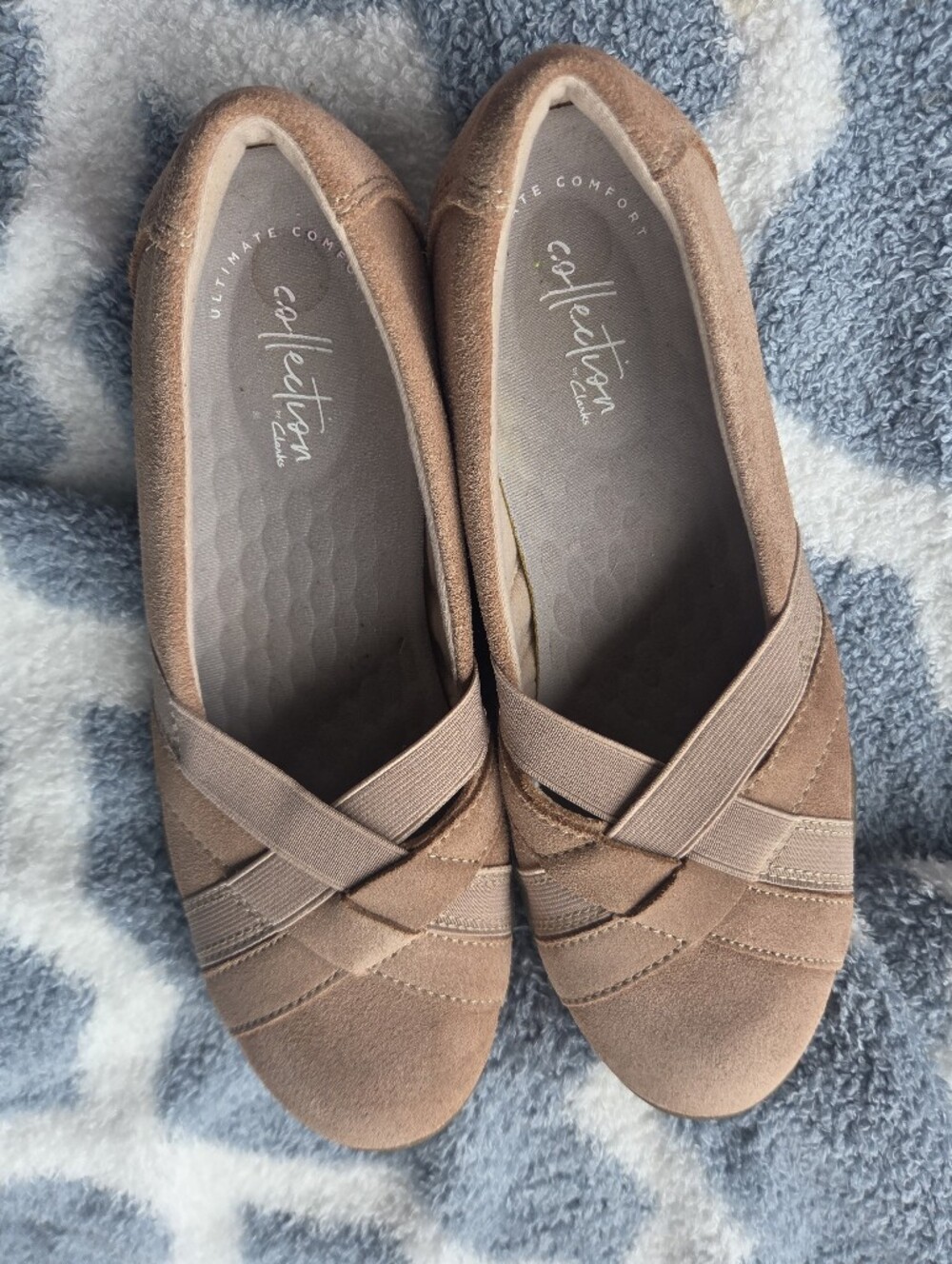 Clarks Collection Ultimate Comfort Taupe Ballet Flats Shoes US 8